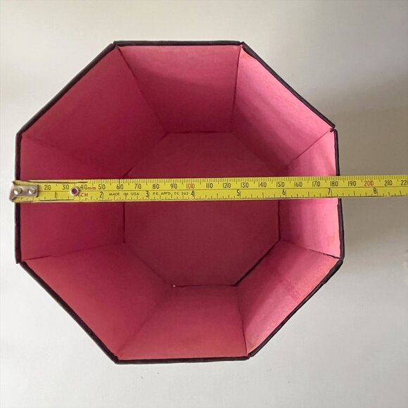 Vintage Chinese Immortals Folding Paper Basket Silk & Paper Asian Decor - Picture 5 of 11